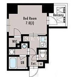 JR山手線 大崎駅 徒歩19分の賃貸マンション 10階1Kの間取り
