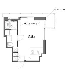 JR山手線 品川駅 徒歩12分の賃貸マンション 9階ワンルームの間取り