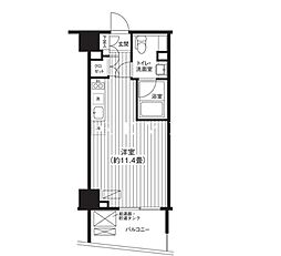 Ti-HIGASHIAZABU ワンルームの間取図画像