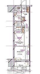 都営大江戸線 蔵前駅 徒歩4分の賃貸マンション 3階1DKの間取り
