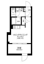 東京メトロ半蔵門線 水天宮前駅 徒歩10分の賃貸マンション 2階1LDKの間取り