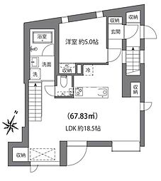 JR総武線 市ケ谷駅 徒歩14分の賃貸マンション 3階1LDKの間取り