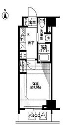 JR山手線 浜松町駅 徒歩3分の賃貸マンション 11階1Kの間取り