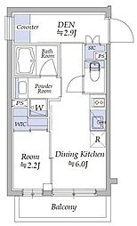 JR中央線 四ツ谷駅 徒歩15分の賃貸マンション 3階1DKの間取り