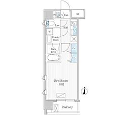東京メトロ東西線 神楽坂駅 徒歩14分の賃貸マンション 3階1Kの間取り