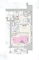 JR総武線 飯田橋駅 徒歩6分の賃貸マンション 10階1DKの間取り