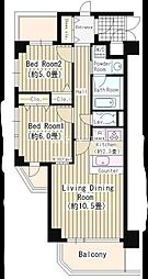 東京メトロ東西線 早稲田駅 徒歩9分の賃貸マンション 3階1Kの間取り
