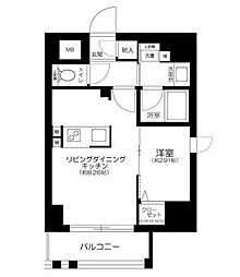 JR総武線 飯田橋駅 徒歩13分の賃貸マンション 7階1LDKの間取り