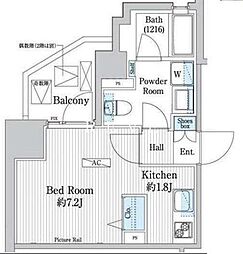 東京メトロ丸ノ内線 四谷三丁目駅 徒歩8分の賃貸マンション 2階1Kの間取り