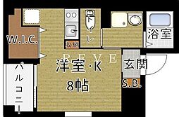 東京メトロ日比谷線 築地駅 徒歩5分の賃貸マンション 4階ワンルームの間取り
