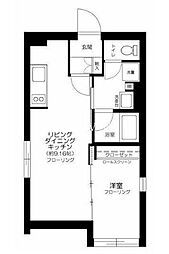 東京メトロ東西線 神楽坂駅 徒歩9分の賃貸マンション 2階1LDKの間取り