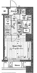 東京メトロ東西線 神楽坂駅 徒歩8分の賃貸マンション 2階1Kの間取り