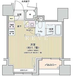 東京メトロ銀座線 銀座駅 徒歩10分の賃貸マンション 3階1Kの間取り