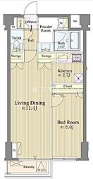 JR総武線 飯田橋駅 徒歩10分の賃貸マンション 3階1LDKの間取り