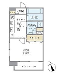 都営三田線 白山駅 徒歩7分の賃貸マンション 2階1Kの間取り