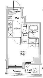 東京メトロ南北線 後楽園駅 徒歩10分の賃貸マンション 3階1Kの間取り