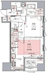 東京メトロ日比谷線 築地駅 徒歩5分の賃貸マンション 11階1LDKの間取り