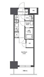 東京メトロ東西線 門前仲町駅 徒歩9分の賃貸マンション 7階1Kの間取り