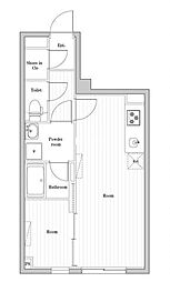 JR山手線 巣鴨駅 徒歩8分の賃貸マンション 2階1LDKの間取り