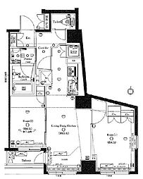 都営大江戸線 両国駅 徒歩8分の賃貸マンション 2階2LDKの間取り