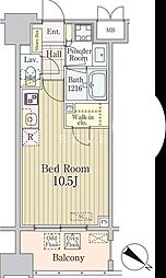 JR山手線 東京駅 徒歩15分の賃貸マンション 3階1Kの間取り