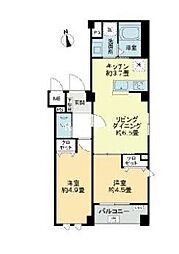 JR京浜東北・根岸線 神田駅 徒歩6分の賃貸マンション 2階2LDKの間取り