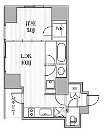 東京メトロ銀座線 神田駅 徒歩4分の賃貸マンション 10階1LDKの間取り