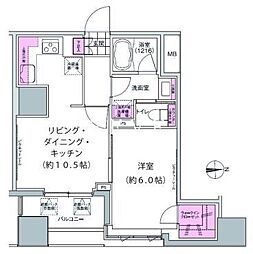 JR中央線 神田駅 徒歩15分の賃貸マンション 8階1LDKの間取り