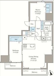 東京メトロ東西線 早稲田駅 徒歩10分の賃貸マンション 10階2LDKの間取り