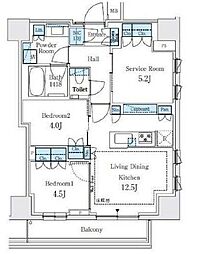 東京メトロ南北線 本駒込駅 徒歩4分の賃貸マンション 5階2SLDKの間取り