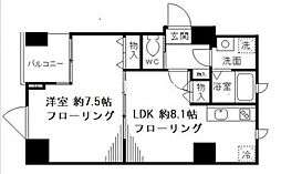 JR山手線 巣鴨駅 徒歩13分の賃貸マンション 6階1LDKの間取り