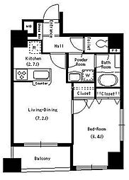 ラクラス日本橋久松町 1LDKの間取図画像
