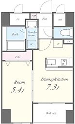東京メトロ東西線 神楽坂駅 徒歩11分の賃貸マンション 3階1DKの間取り