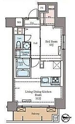 東京メトロ日比谷線 秋葉原駅 徒歩10分の賃貸マンション 7階1LDKの間取り