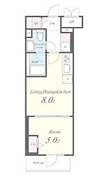 JR中央線 御茶ノ水駅 徒歩7分の賃貸マンション 11階1LDKの間取り