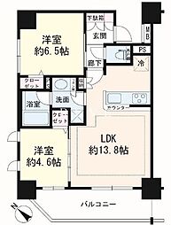 JR山手線 神田駅 徒歩3分の賃貸マンション 2階2LDKの間取り