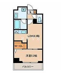 東京メトロ日比谷線 八丁堀駅 徒歩6分の賃貸マンション 3階1LDKの間取り