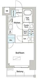 バウスフラッツ日本橋馬喰町 1Kの間取図画像