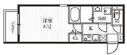 新宿夏目坂コート 1Kの間取図画像