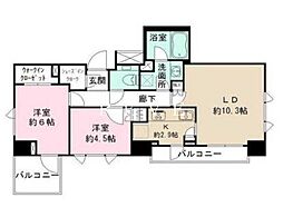 パークハウス本郷3丁目アーバンス 2LDKの間取図画像