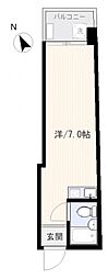 セントラルコーポ橋本 ワンルームの間取図画像