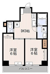 寺西ビル 2DKの間取図画像