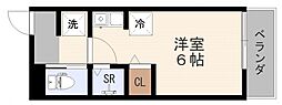L'sHouse東荒神 ワンルームの間取図画像