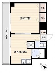 アンフェル宝町 1DKの間取図画像