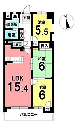 セトル豊明パークサイド2 3LDKの間取図画像