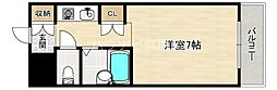 Osaka Metro谷町線 関目高殿駅 徒歩3分の賃貸マンション 4階ワンルームの間取り
