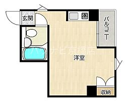JR東西線 大阪城北詰駅 徒歩6分の賃貸マンション 5階ワンルームの間取り