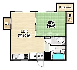 Osaka Metro長堀鶴見緑地線 蒲生四丁目駅 徒歩8分の賃貸マンション 3階1LDKの間取り