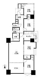 西公園ツインタワー 4LDKの間取図画像