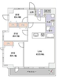 ソネット上池袋 3LDKの間取図画像